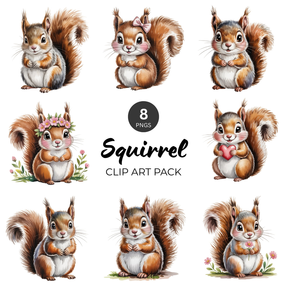 Squirrel Clipart Pack
