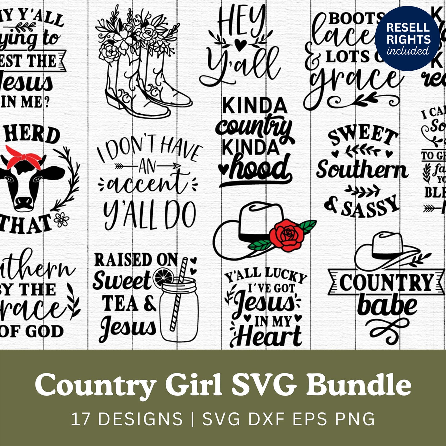 Country Girl SVG Bundle | Resell Rights Included