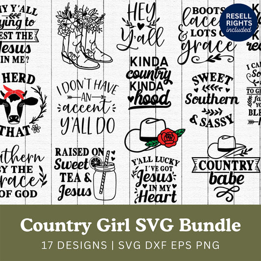 Country Girl SVG Bundle | Resell Rights Included