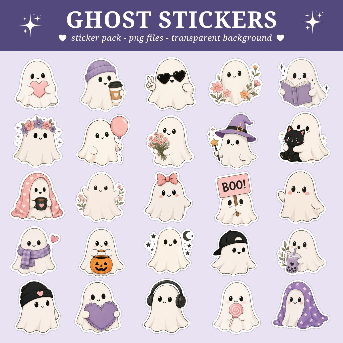 Cute Ghost Stickers