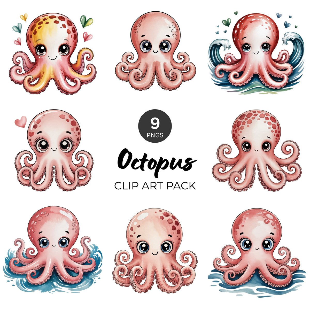 Octopus Clipart Pack