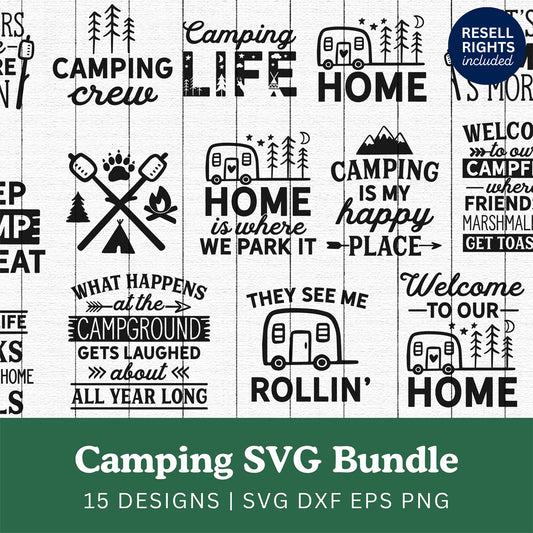 Camping SVG Bundle | Resell Rights Included