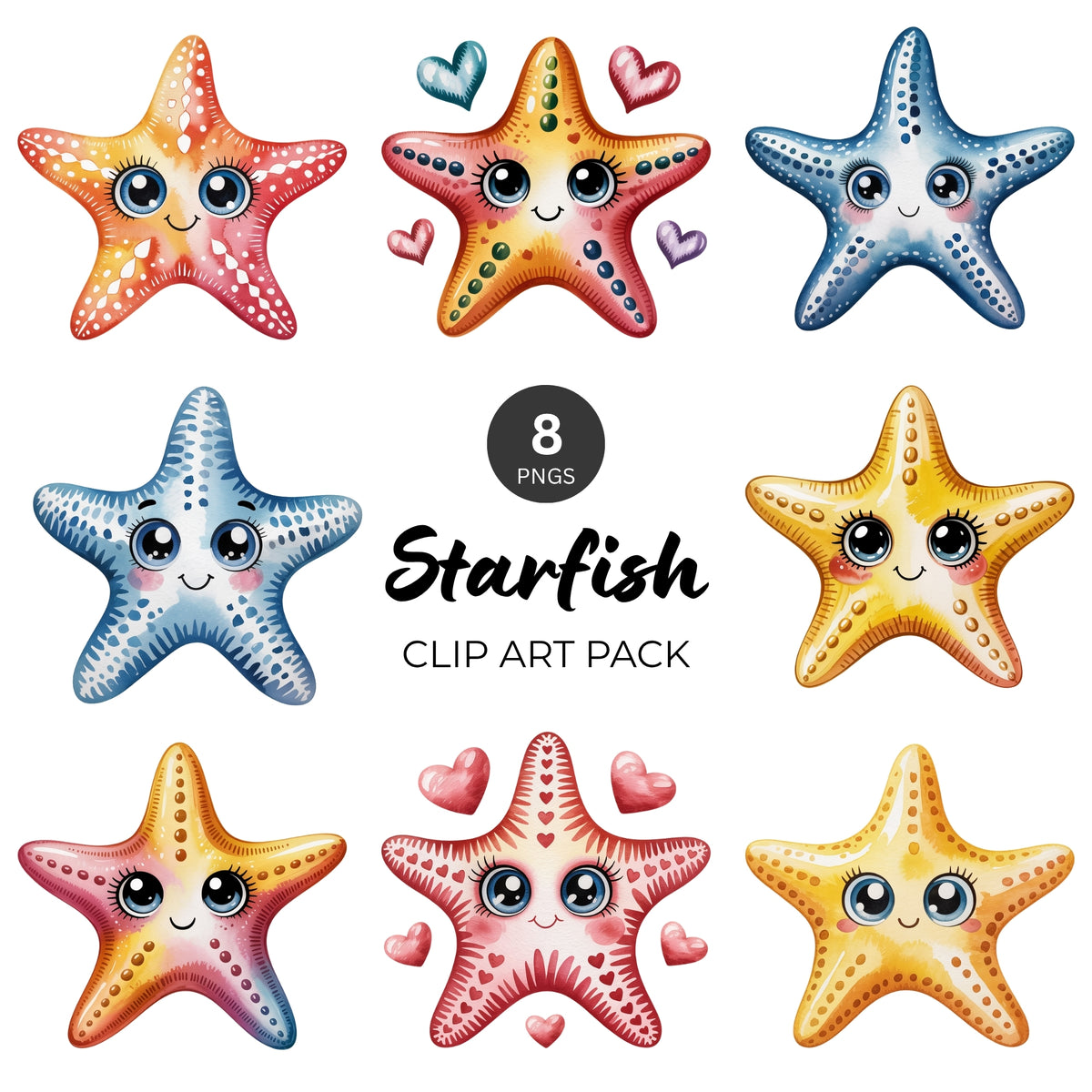 Starfish Clipart Pack