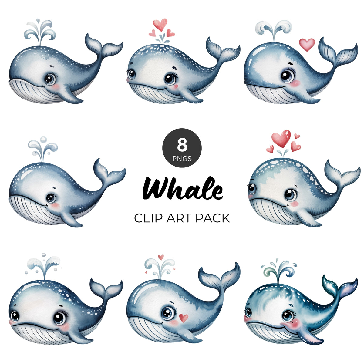 Whale Clipart Pack