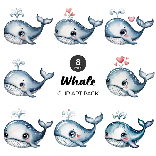Whale Clipart Pack