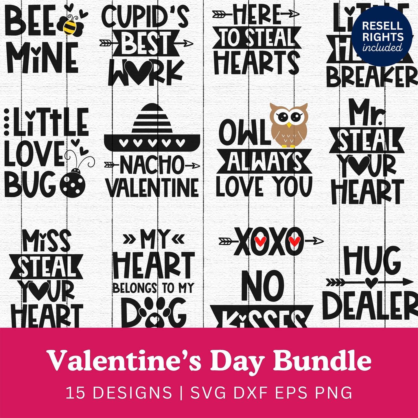 Valentines Day SVG Bundle | Resell Rights Included