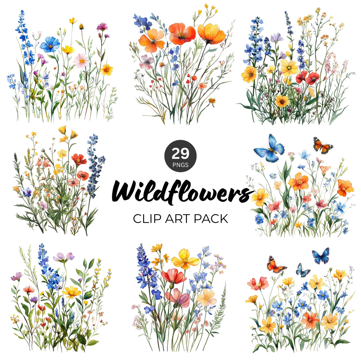 Wildflowers Clipart Pack