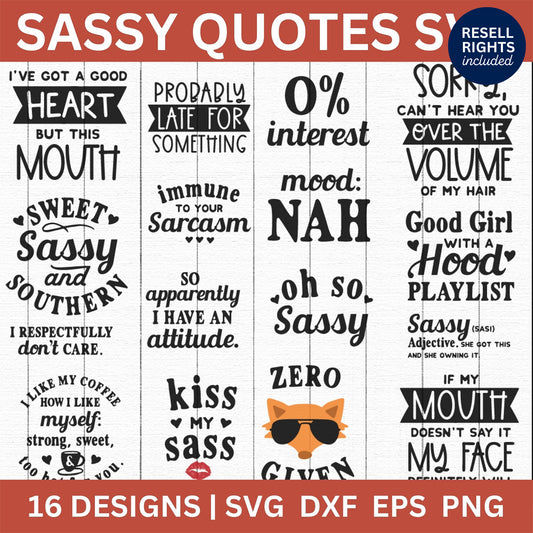 Sassy Quotes SVG Bundle | Resell Rights Included