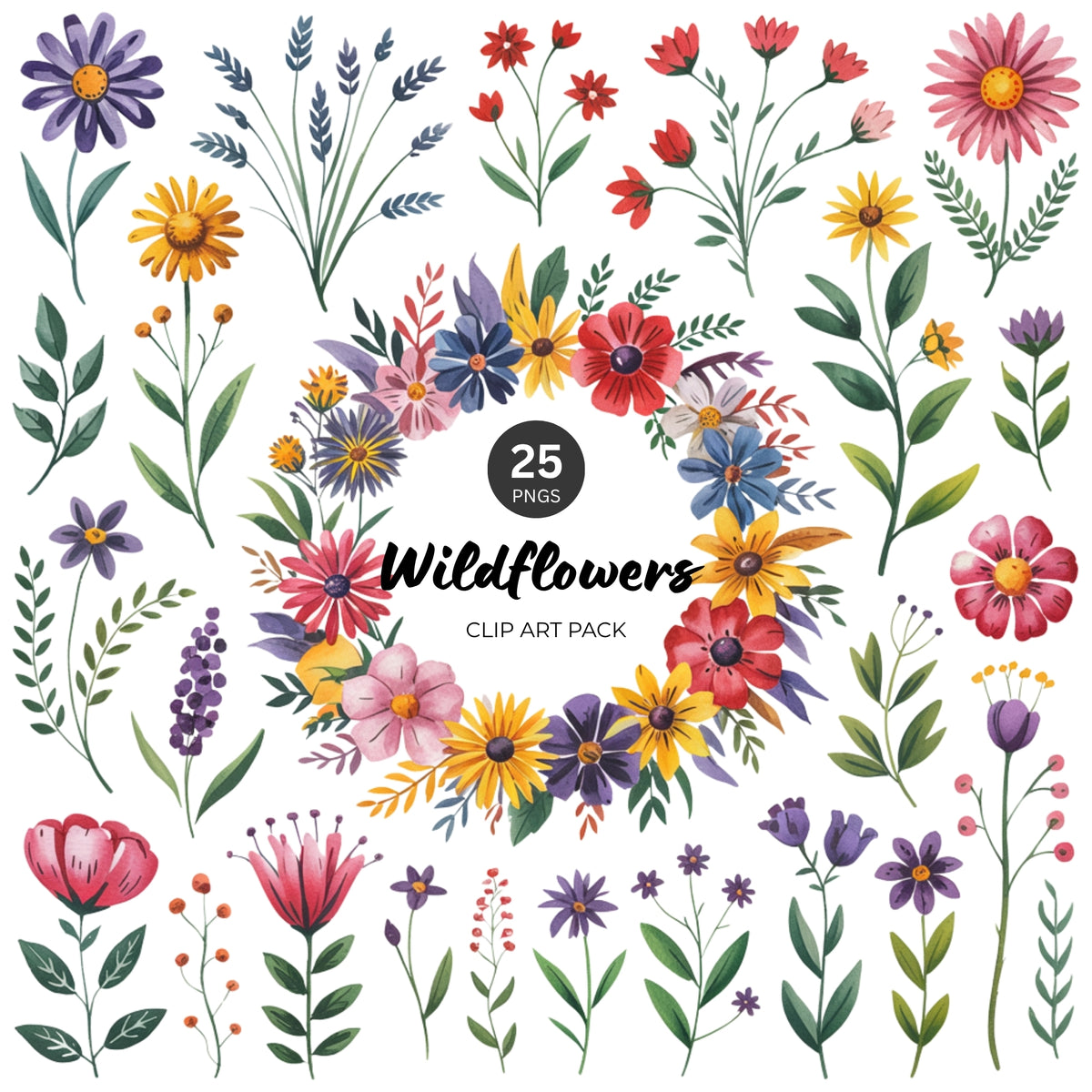 Wildflowers Clipart Pack