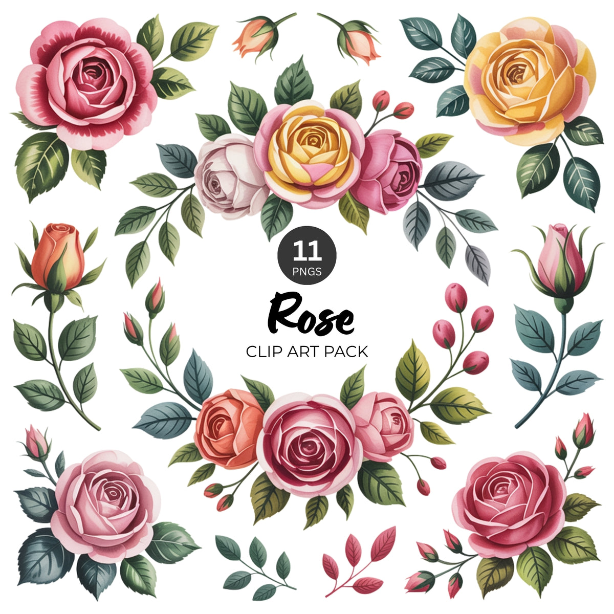 Rose Clipart Pack