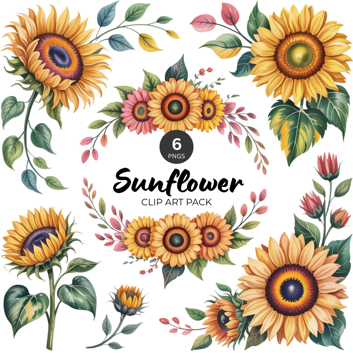 Sunflower Clipart Pack