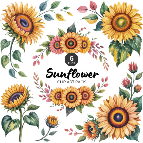 Sunflower Clipart Pack