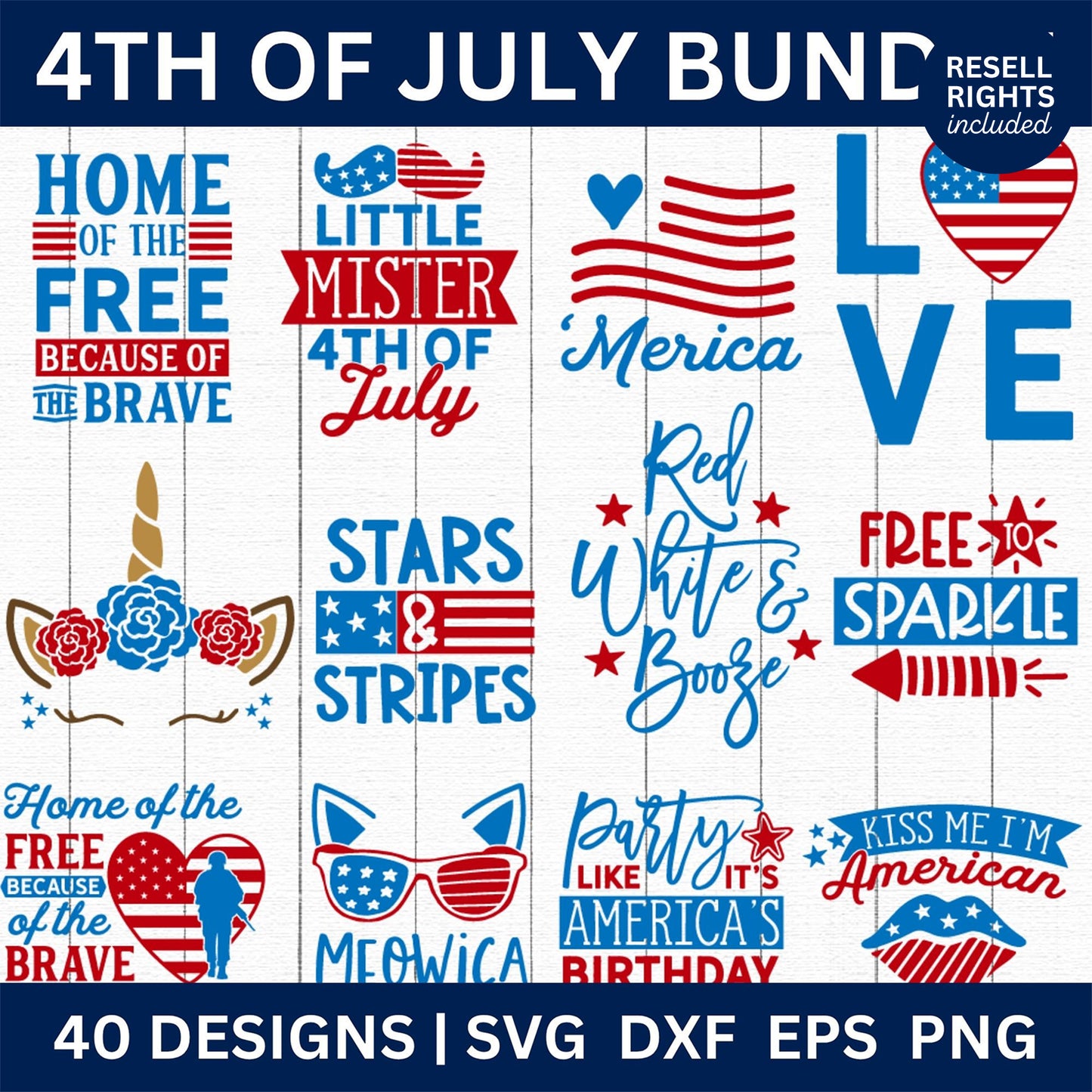 4th of July SVG Bundle | Resell Rights Included
