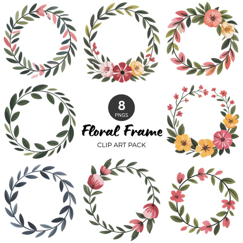 Floral Frame Clipart Pack