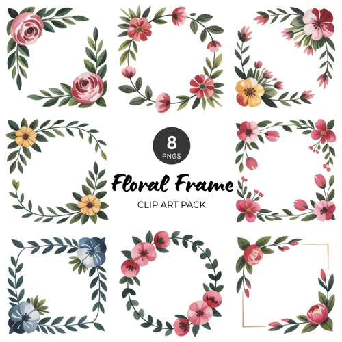 Floral Frame Clipart Pack