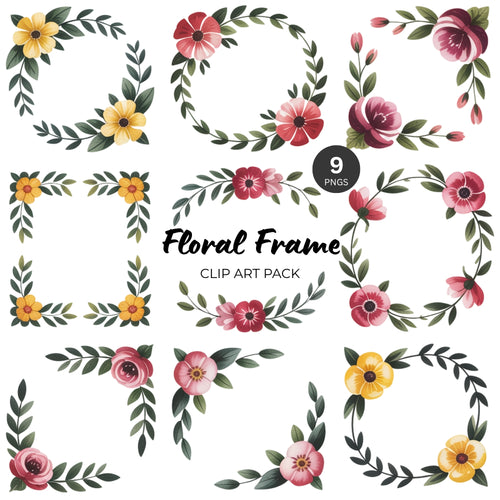 Floral Frame Clipart Pack