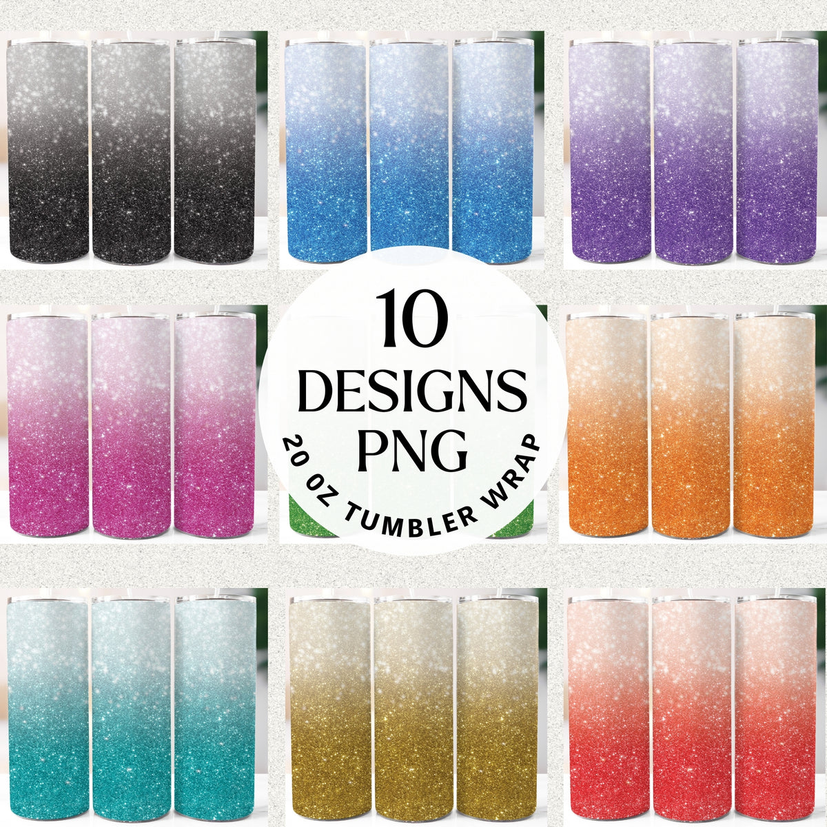 Ombre Glitter 20 oz Tumbler Wrap