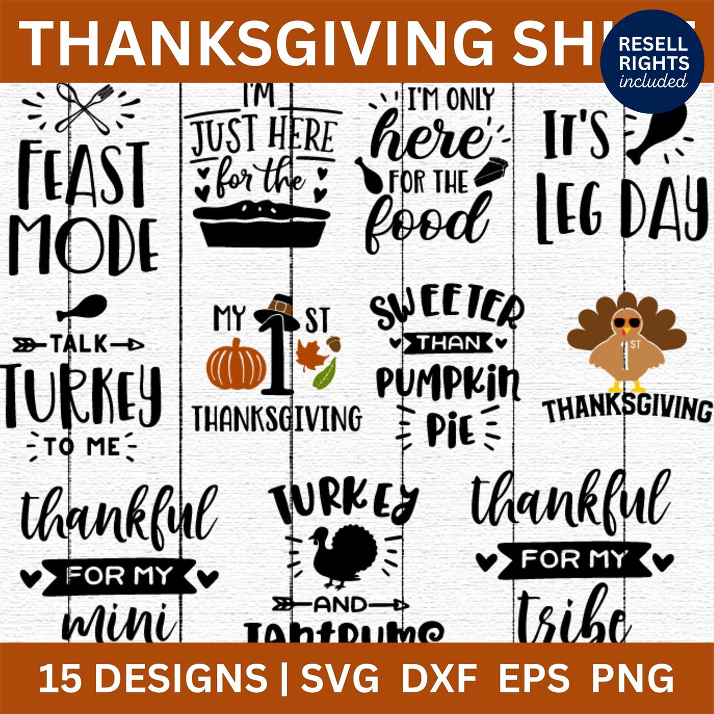 Thanksgiving Shirt SVG Bundle | Resell Rights Included