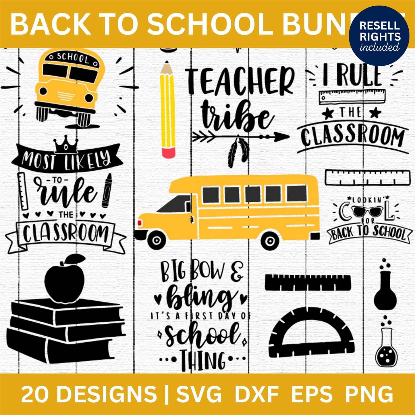 Back to School SVG Bundle | Resell Rights Included