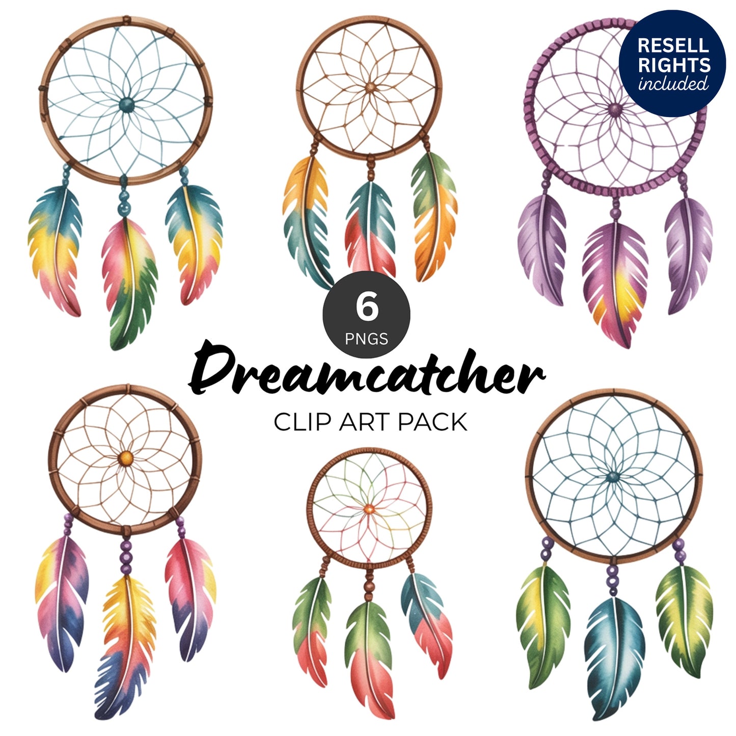 Dreamcatcher Clipart Pack | Resell Rights Included