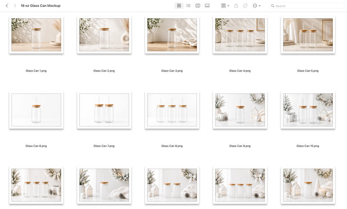 16 oz Glass Can Mockup