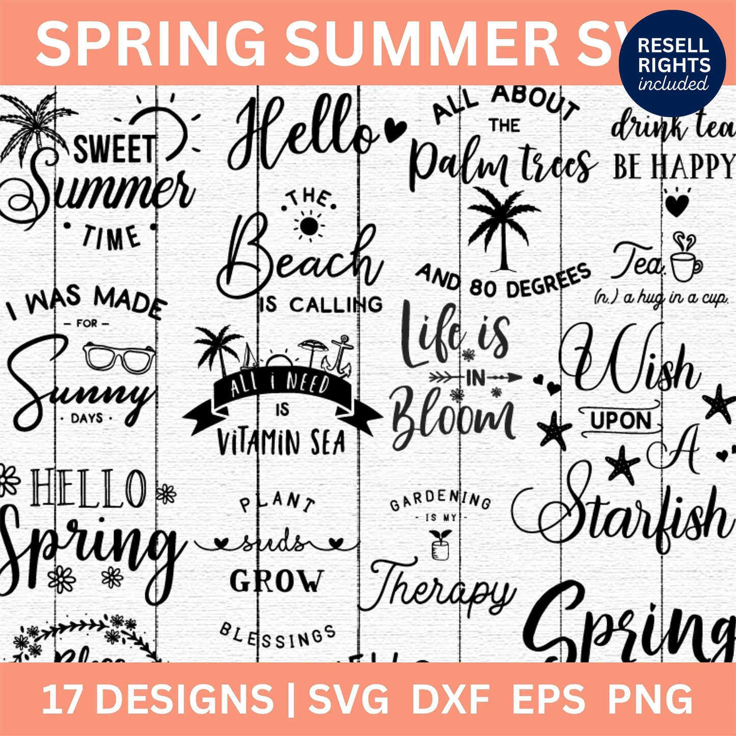 Spring Summer SVG Bundle | Resell Rights Included