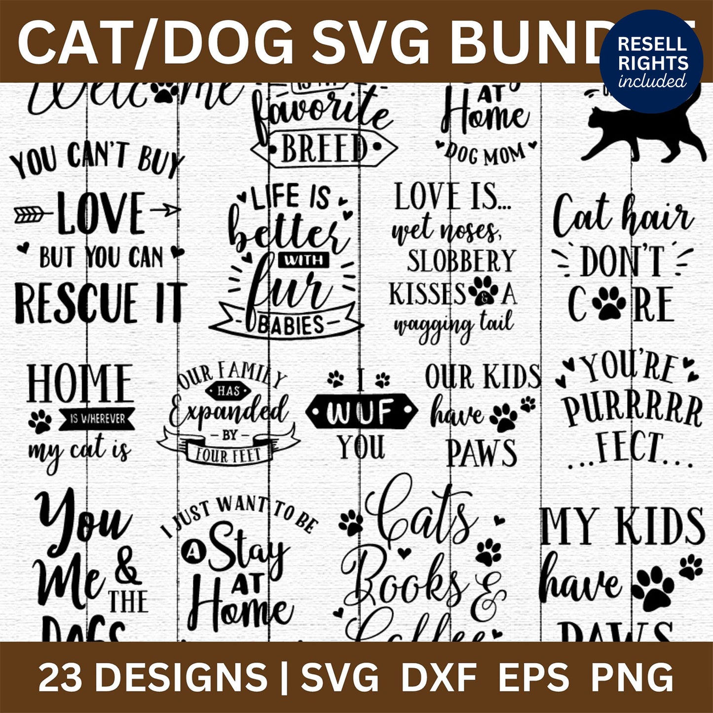 Cat Dog SVG Bundle | Resell Rights Included