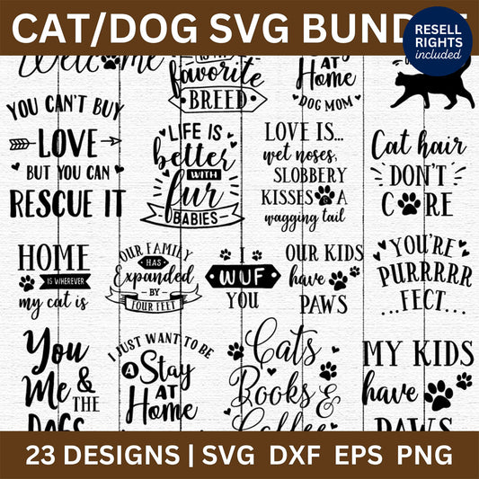 Cat Dog SVG Bundle | Resell Rights Included
