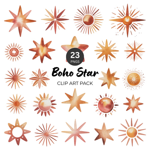 Boho Star Clipart Pack
