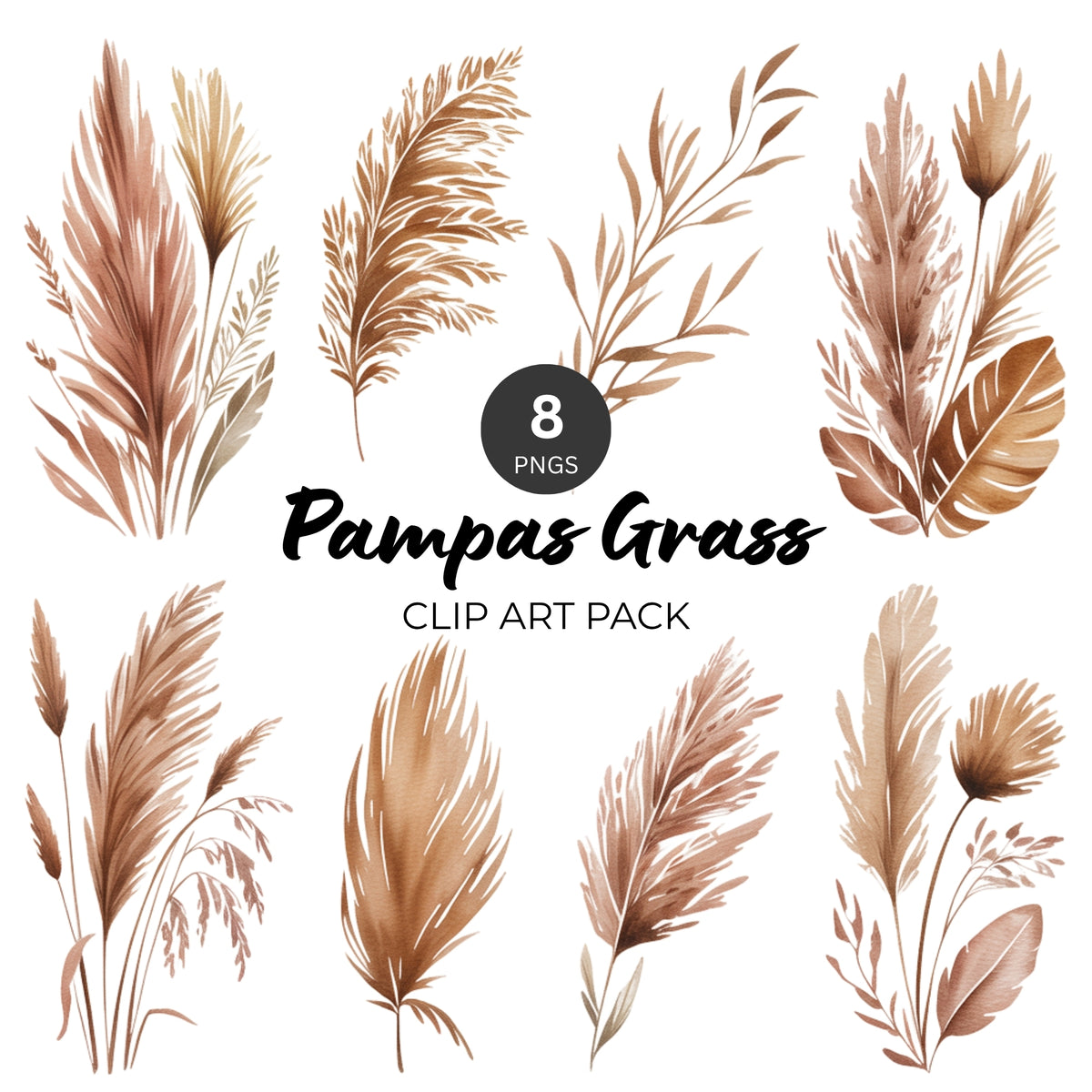 Pampas Grass Clipart Pack