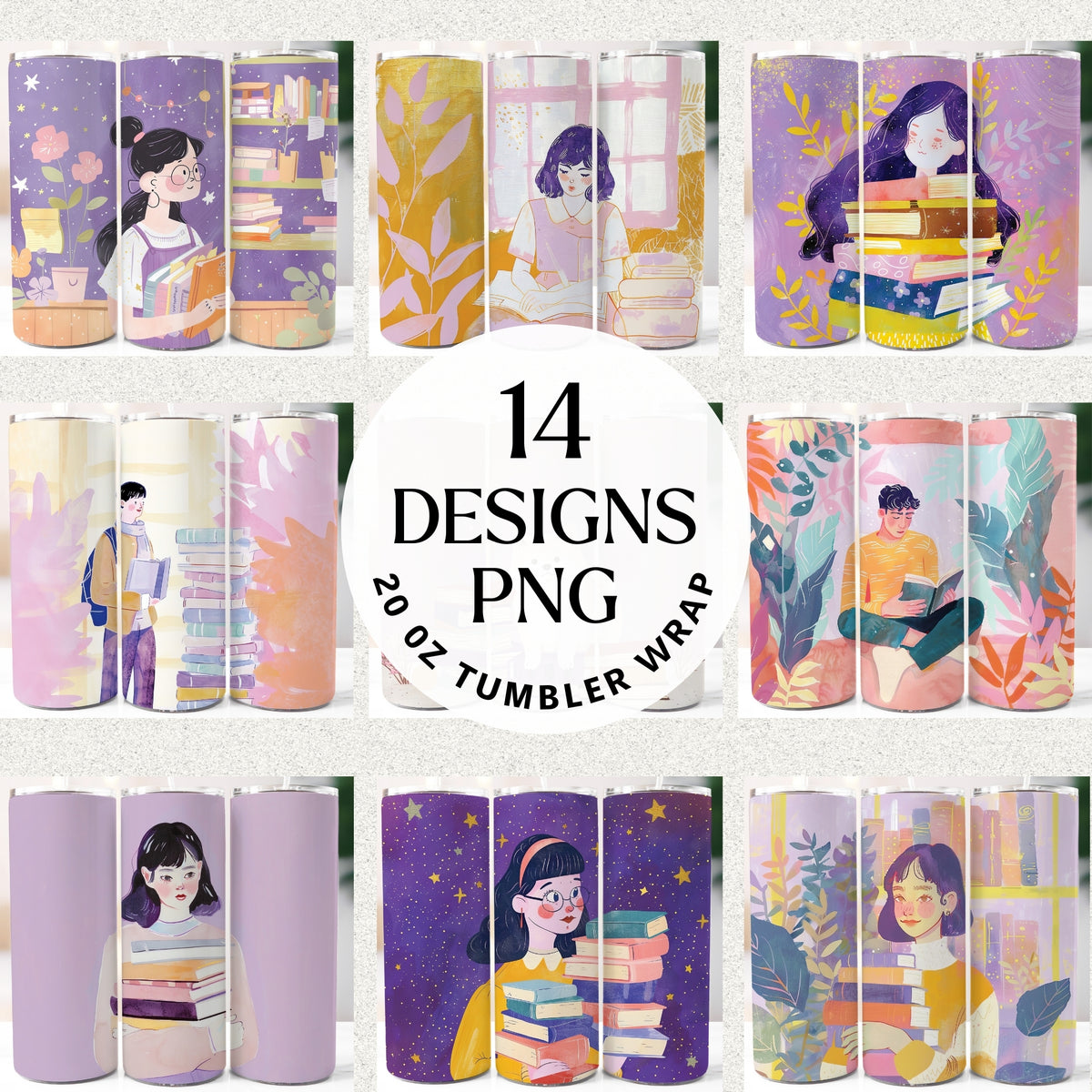 Book Lovers 20 oz Tumbler Bundle