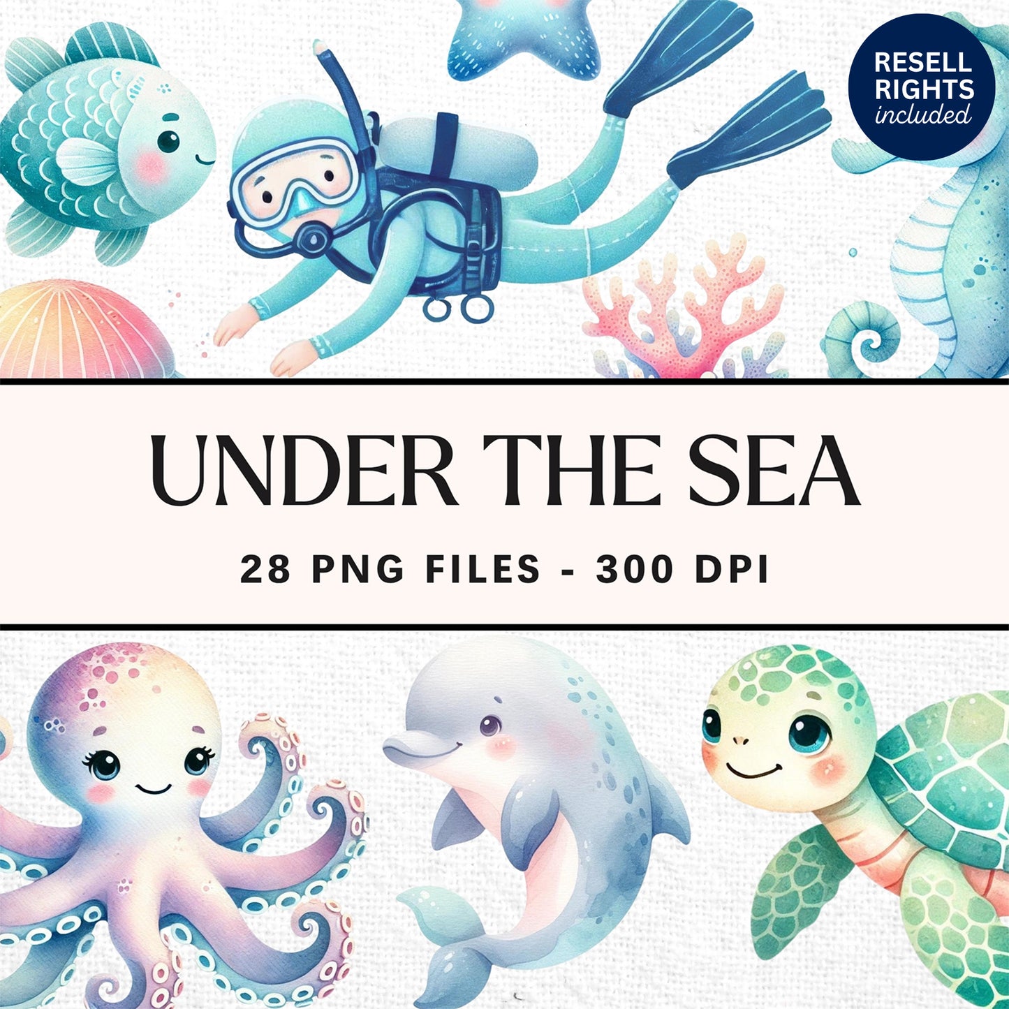 Under the Sea Clipart Pack | Resell Rights Included