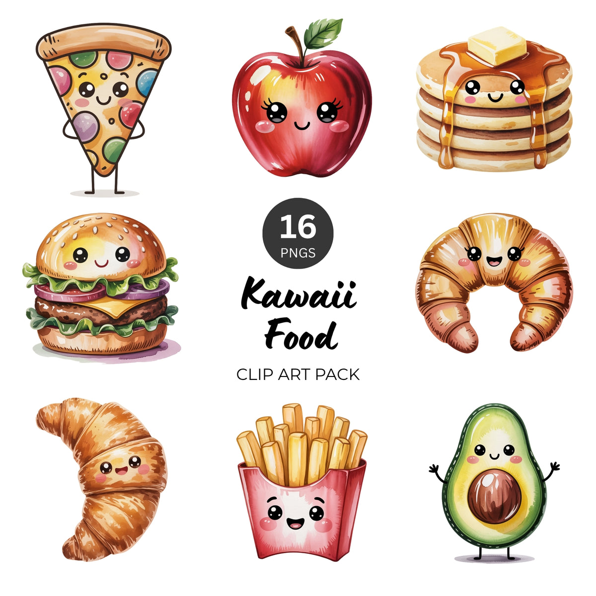 Kawaii Food Clipart Pack