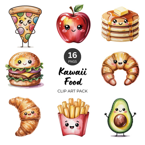 Kawaii Food Clipart Pack
