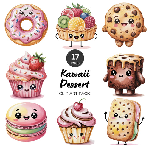 Kawaii Dessert Clipart Pack