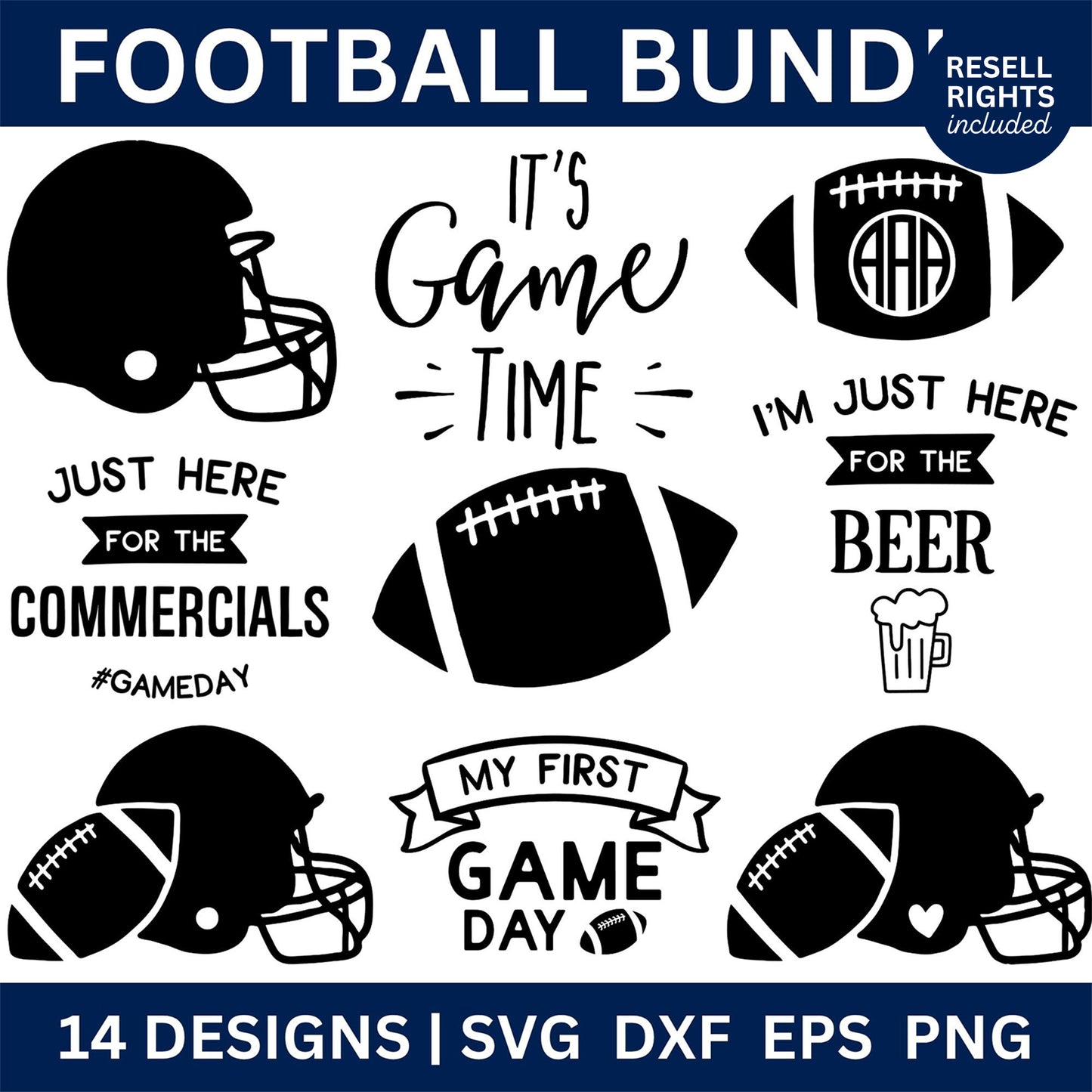 Football SVG Bundle | Resell Rights Included