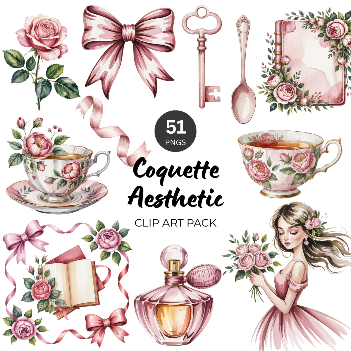 Coquette Aesthetic Clipart Pack