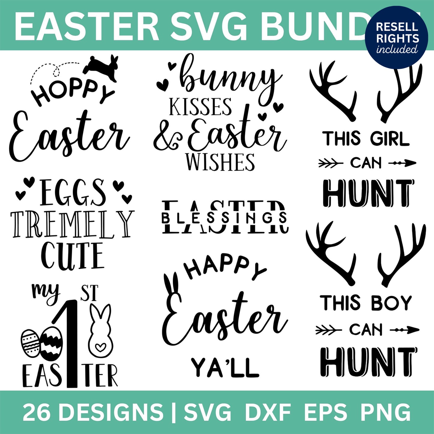Easter SVG Bundle | Resell Rights Included
