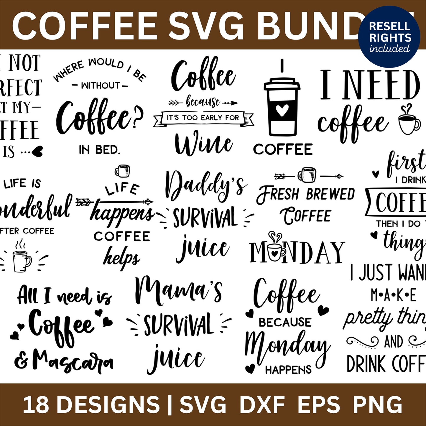 Coffee SVG Bundle | Resell Rights Included