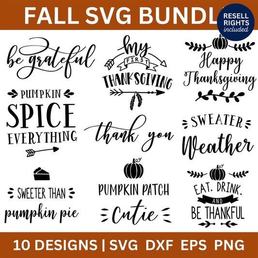 Fall SVG Bundle | Resell Rights Included
