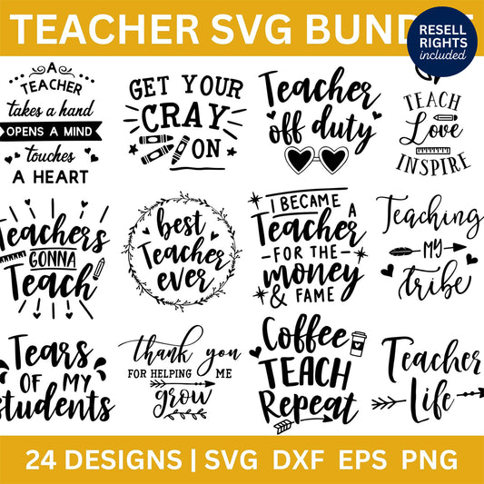 Teacher SVG Bundle | Resell Rights Included
