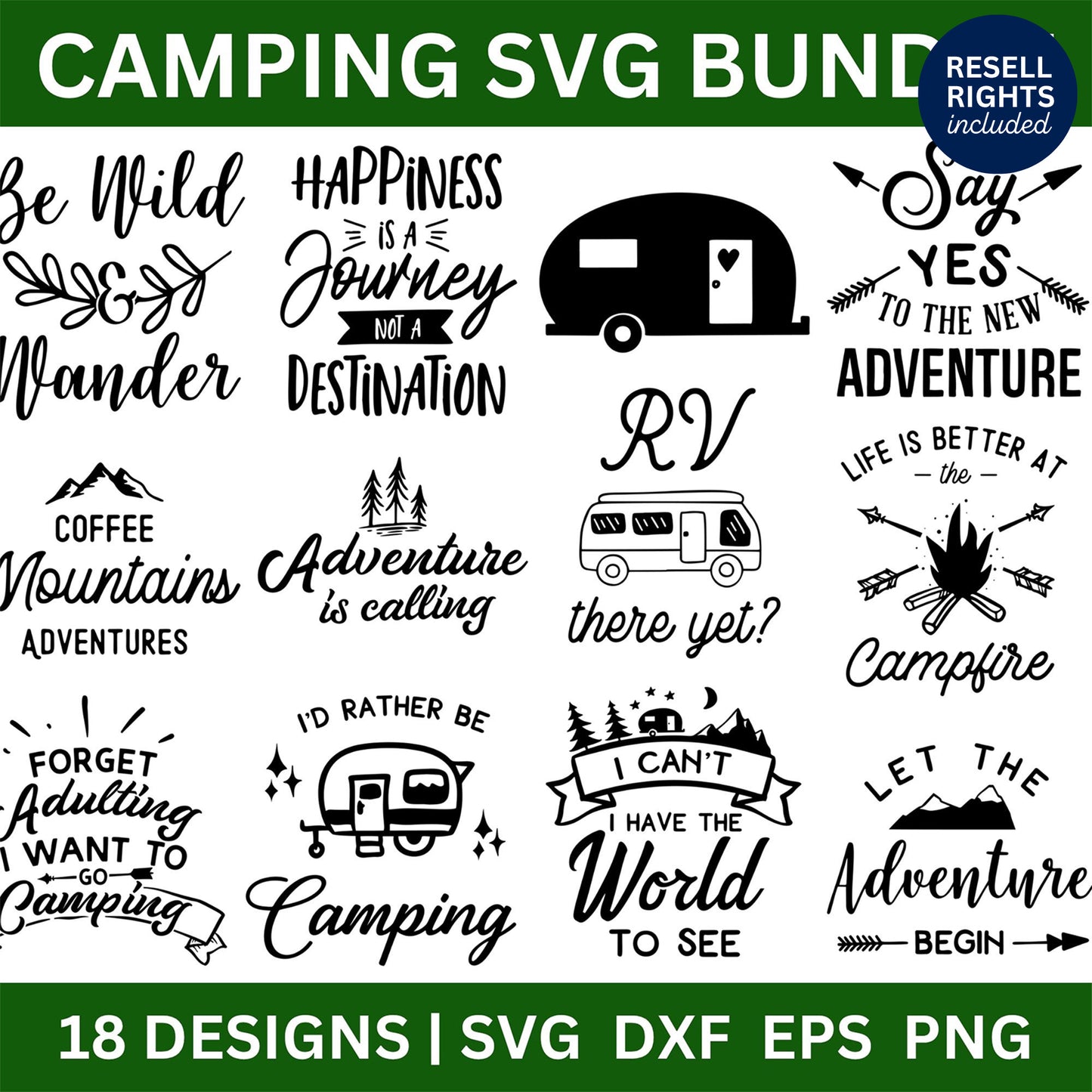 Camping SVG Bundle | Resell Rights Included