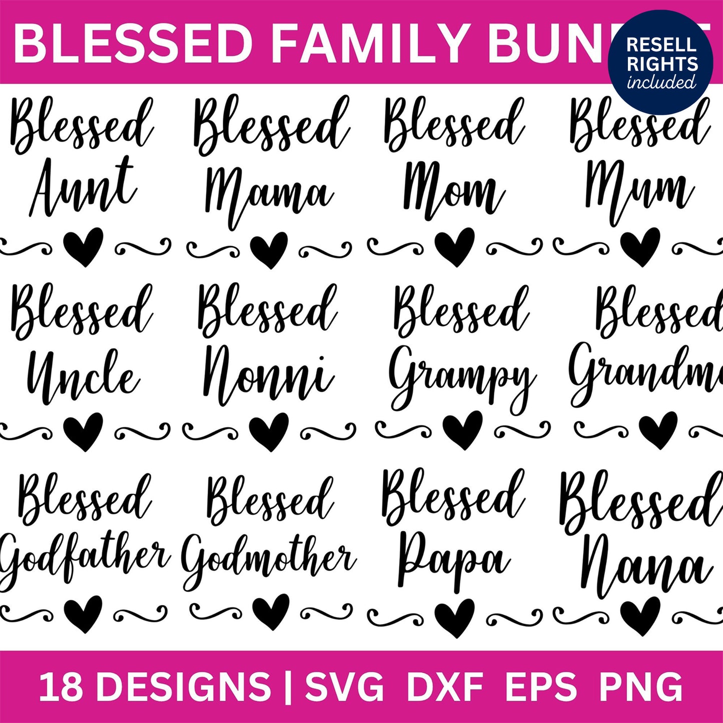 Blessed Family SVG Bundle | Resell Rights Included