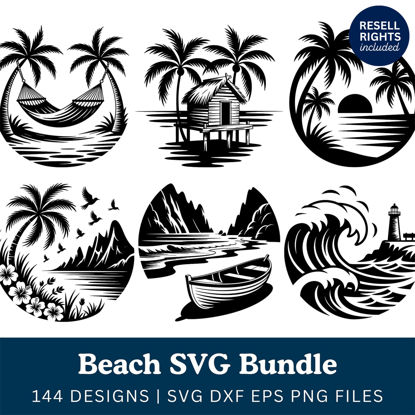Beach SVG Bundle | Resell Rights Included