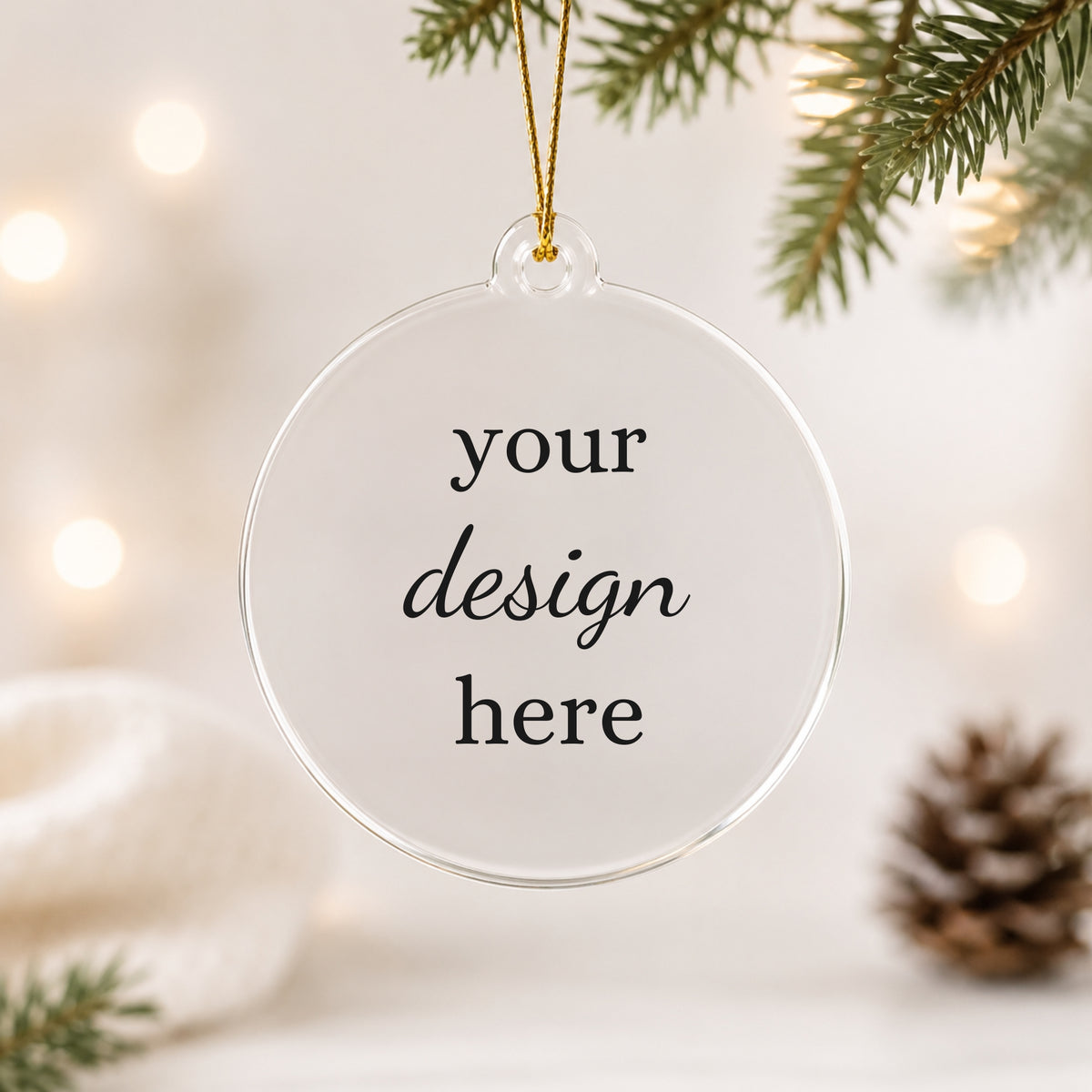 Round Acrylic Ornament Mockups