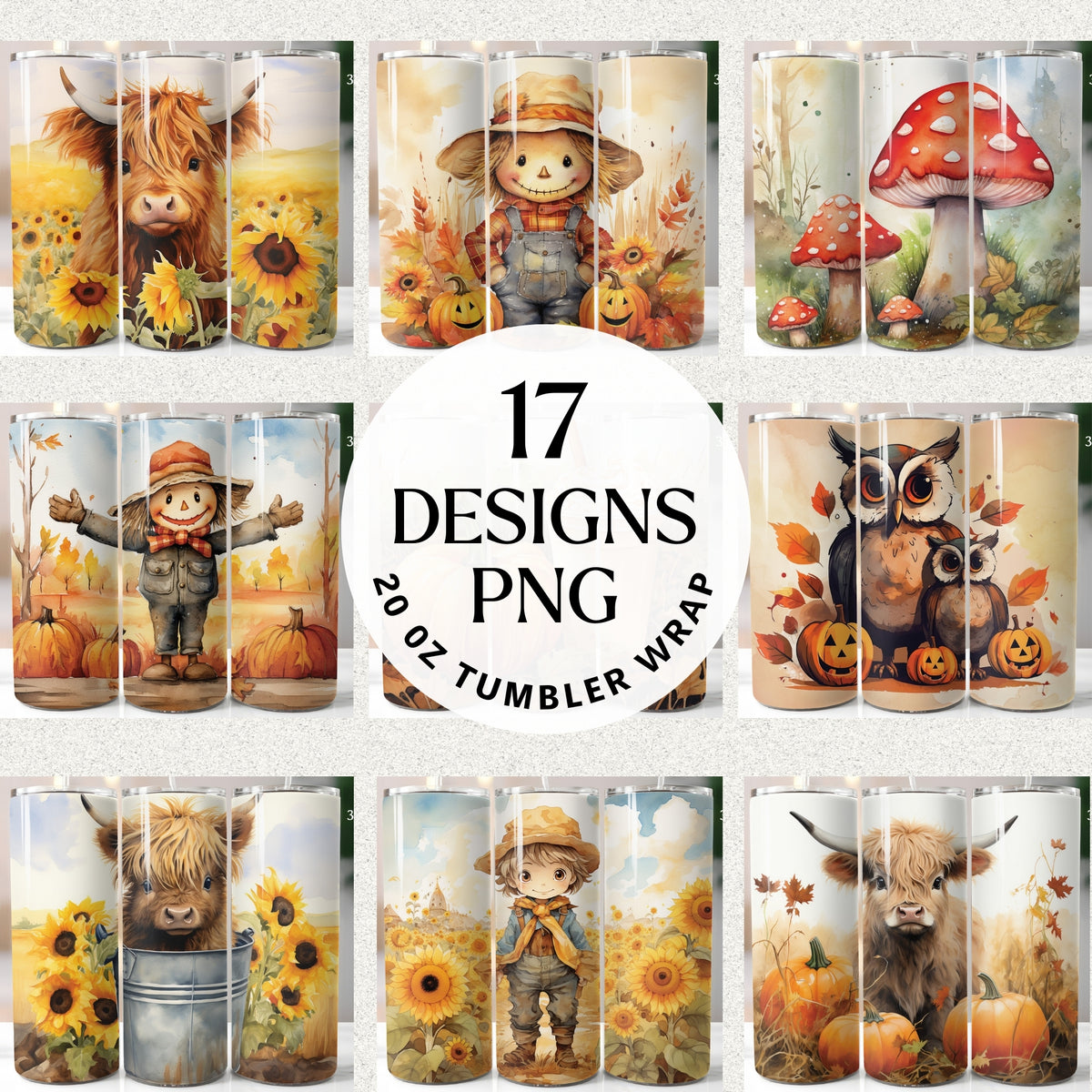 Fall Watercolor Tumbler Wrap
