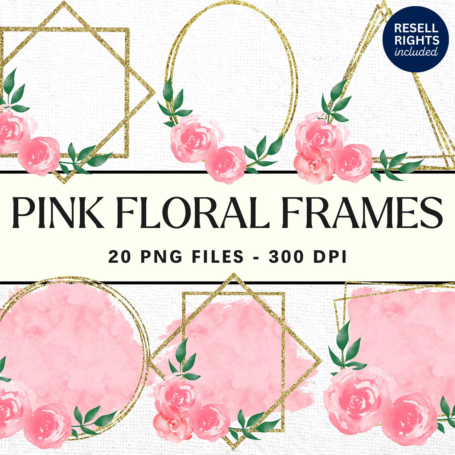 Floral Frame Clipart Pack | Resell Rights Included