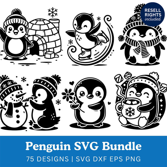 Penguin SVG Bundle with Resell Rights