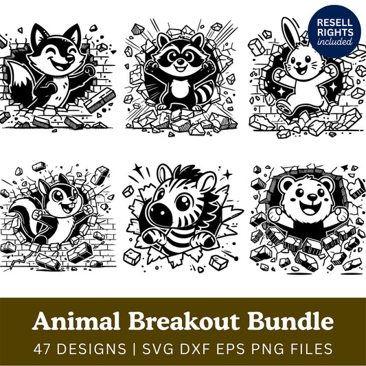 Animal Breakout SVG Bundle | Resell Rights Included