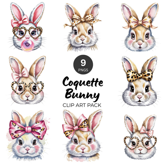 Coquette Bunny Clipart Pack